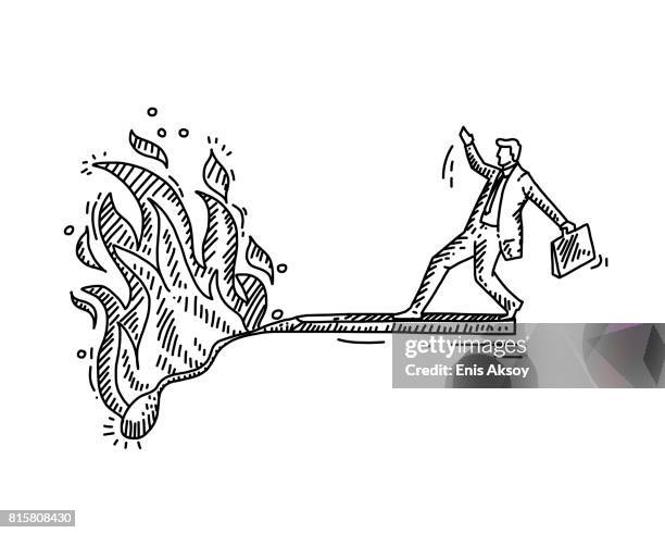desperation - matchstick man stock illustrations