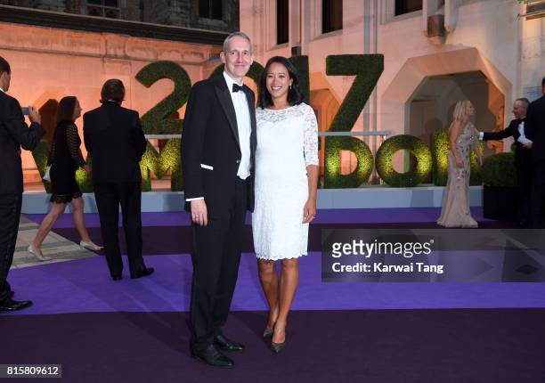 Anne Keothavong and Andrew Bretherton attend the Wimbledon Winners Dinner at The Guildhall on July 16, 2017 in London, England.