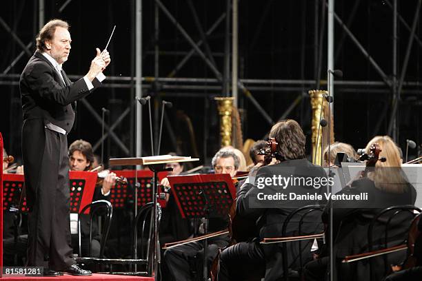 Riccardo Chailly attends the concert for the 150th anniversary of Giacomo Puccini's birth during the 54th Festival Puccini in Torre del Lago June 15,...