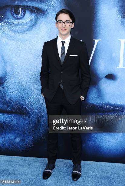 Actor Isaac Hempstead Wright attends the season 7 premiere of "Game Of Thrones" at Walt Disney Concert Hall on July 12, 2017 in Los Angeles,...