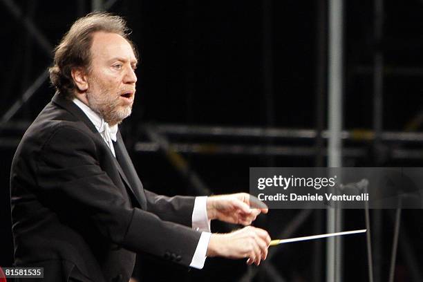 Riccardo Chailly attends the concert for the 150th anniversary of Giacomo Puccini's birth during the 54th Festival Puccini in Torre del Lago June 15,...