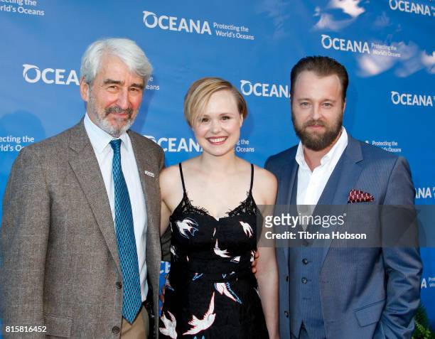 Sam Waterston, Alison Pill and Joshua Leonard attend the 10th annual Oceana SeaChange Summer Party at Private Residence on July 15, 2017 in Laguna...