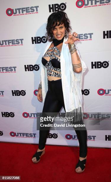 Musicial artist ANML attends the 2017 Outfest Los Angeles LGBT Film Festival closing night gala screening of "Freak Show" at The Theatre at Ace Hotel...