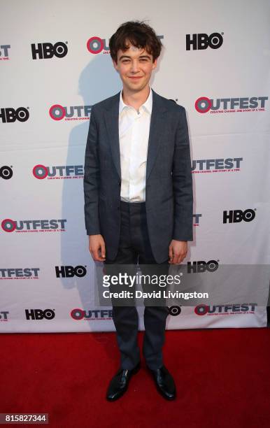 Actor Alex Lawther attends the 2017 Outfest Los Angeles LGBT Film Festival closing night gala screening of "Freak Show" at The Theatre at Ace Hotel...