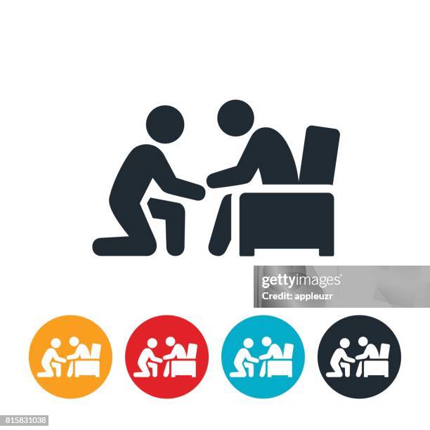 caregiver icon - elderly couple holding hands stock illustrations