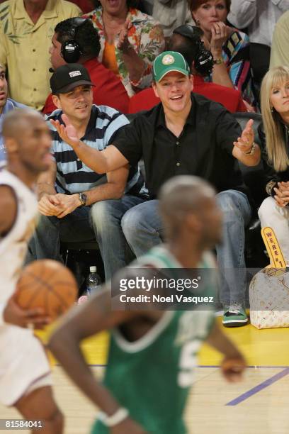 Matt Damon attends Game Five of the 2008 NBA Finals between the Boston Celtics and the Los Angeles Lakers on June 15, 2008 at Staples Center in Los...