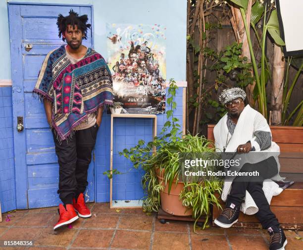 Flying Lotus and George Clinton pose for portrait at the Brainfeeder Film Festival - Show and Tell With George Clinton and Flying Lotus at Cinefamily...