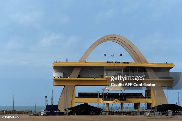 Picture taken on July 14, 2017 shows the Black Star Square also known as Independence Square in Accra. The Black Star Square is a public square and...