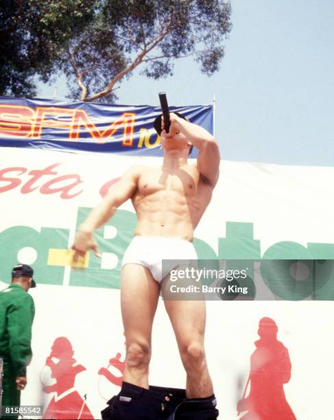 Mark Wahlberg performing first los angeles concert. Group was named Marky Mark & the Funky Bunch. Mark Wahlberg