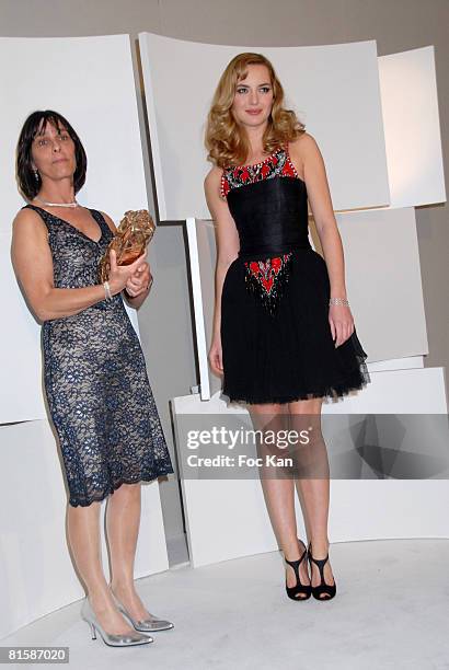 Juliette Welfling and Louise Bourgoin pose at the Cesar Film Awards 2008 Press Room Theatre du Chatelet on February 22, 2008 in Paris, France.