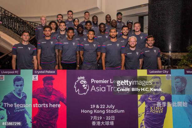 Crystal Palace players arrive in Hong Kong on July 17, 2017 ahead of the Premier League Asia Trophy, which takes place this week. Liverpool FC,...