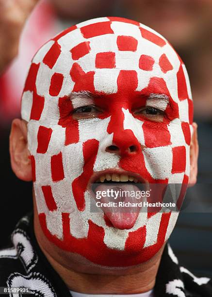 Croatia fans smile ahead of the UEFA EURO 2008 Group B match between Poland and Croatia at Worthersee Stadion on June 16, 2008 in Klagenfurt, Austria.