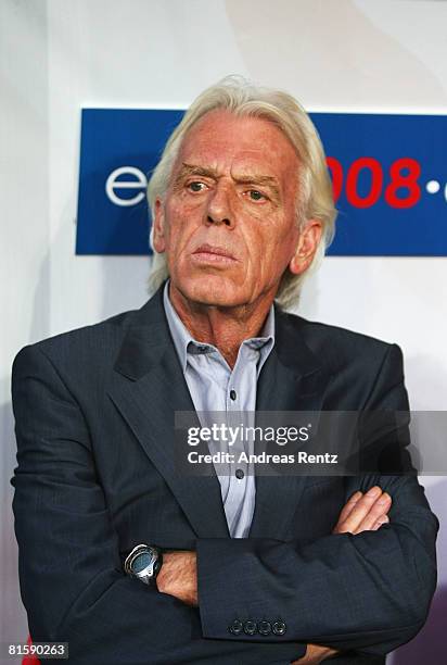 Polish coach Leo Beenhakker during the UEFA EURO 2008 Group B match between Poland and Croatia at Worthersee Stadion on June 16, 2008 in Klagenfurt,...