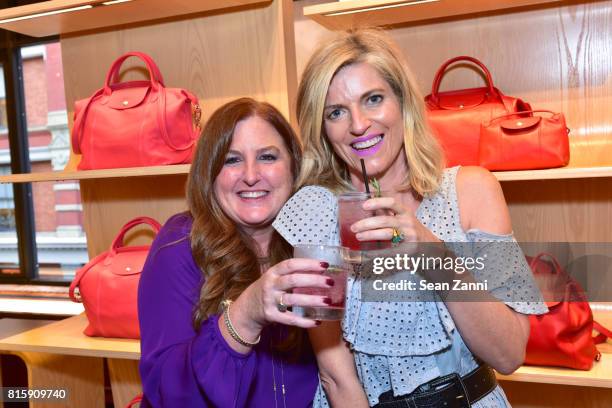 Beth Wilson-Parentice and Lucy Sykes attend "Fitness Junkie" Book Launch at Longchamp on July 11, 2017 in New York City.