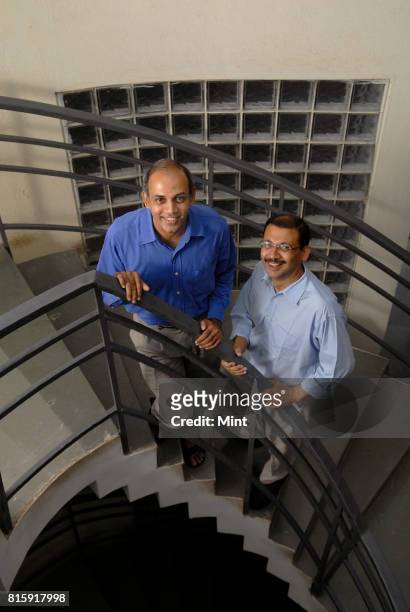 Shishir Jha and Sridhar Iyer, professors at IIT, photographed at IIT Bombay.
