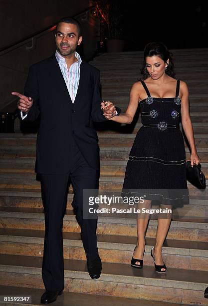 Basketball player Tony Parker and Actress Eva Longoria attend the Launch Party for the Ingenieur Automatic Edition Zin?dine Zidane watch, held at...