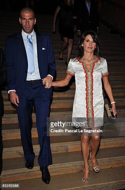 Zin?dine Zidane and his wife V?ronique Fernandez attend the Launch Party for the Ingenieur Automatic Edition Zin?dine Zidane watch, held at Palais de...