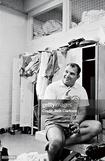 Football: Kansas City Chiefs coach Hank Stram in locker room before game vs Denver Broncos, Kansas City, MO 9/7/1963