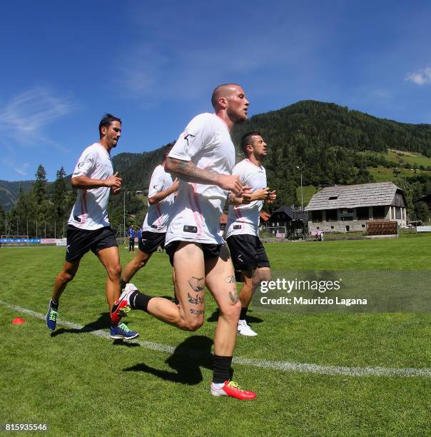 Players of Palermo during the Pre-Season Training Camp on July 17, 2017 in Bad Kleinkirchheim, Austria.