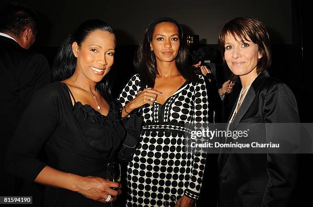 Presenter Christine Kelly, Presenter Karine Lemarchan and Carole Rousseau attend the Launch Party for the Ingenieur Automatic Edition Zin?dine Zidane...