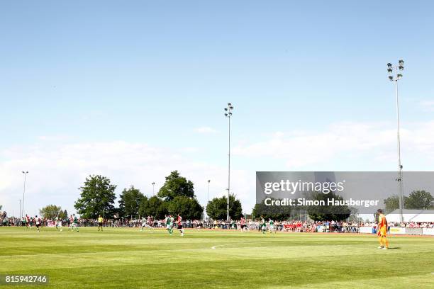 Some players in action during the pre-season friendly between FC Southampton and St. Gallen at Sportanlage Kellen on July 15, 2017 in Goldach,...