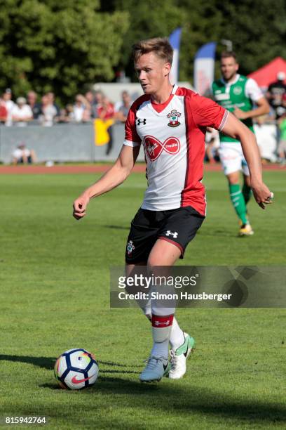 Armani Little from FC Southampton in action during the pre-season friendly match between FC Southampton and St. Gallen at Sportanlage Kellen on July...