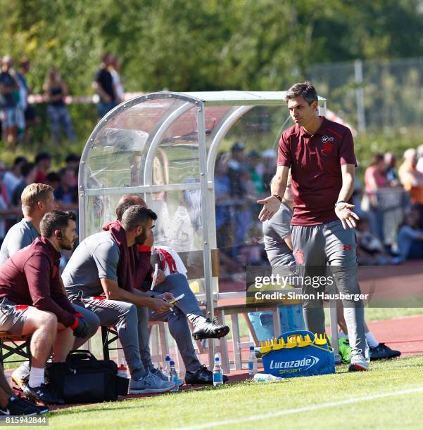 Manager Mauricio Pellegrino from FC Southampton during the pre-season friendly match between FC Southampton and St. Gallen at Sportanlage Kellen on...