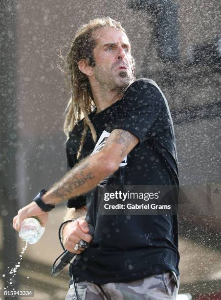 Randy Blythe of Lamb of God performs during Chicago Open Air Festival at Toyota Park on July 16, 2017 in Bridgeview, Illinois.