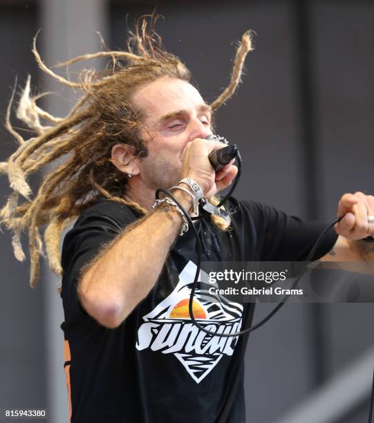 Randy Blythe of Lamb of God performs during Chicago Open Air Festival at Toyota Park on July 16, 2017 in Bridgeview, Illinois.