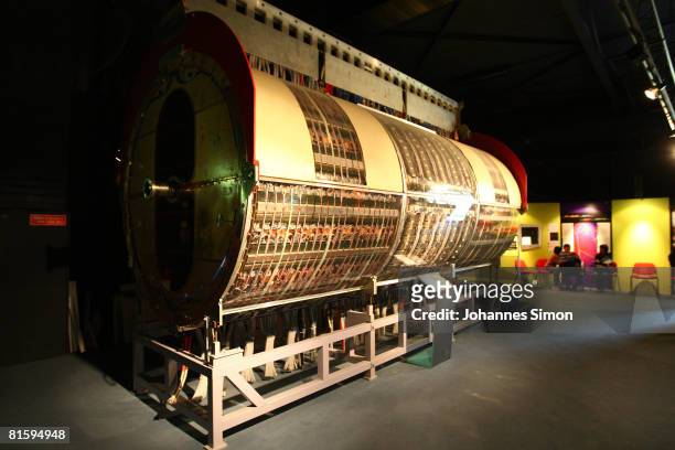 The older UAI central detector is displayed in the CERN visitors' center on June 16, 2008 in Geneva-Meyrin, Switzerland. CERN is building the Large...