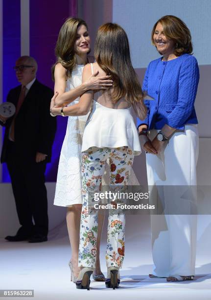 Queen Letizia of Spain attends the 2017 National Fashion Awards at the Museo del Traje on July 17, 2017 in Madrid, Spain.