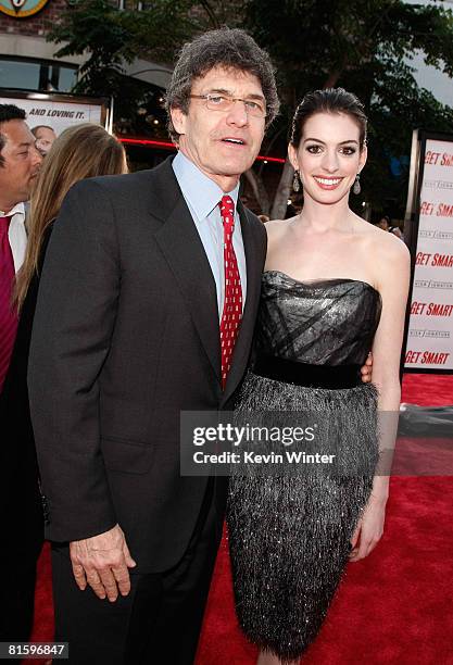 President and COO of Warner Brothers Alan Horn and actress Anne Hathaway arrive at Warner Bros. World Premiere of "Get Smart" held at the Mann...
