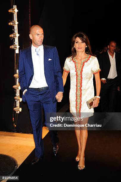 Zin?dine Zidane and his wife V?ronique Fernandez attend the Launch Party for the Ingenieur Automatic Edition Zin?dine Zidane watch, held at Palais de...