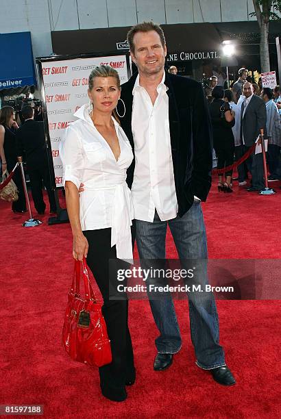 Actress Beth Toussaint and husband Jack Coleman arrive at Warner Bros. World Premiere of "Get Smart" held at the Mann Village Theatre on June 16,...