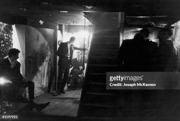 Young men at La Caverne, a Soho bar and nightclub, 16th July 1955. Original Publication : Picture Post - 7855 - Soho - London's Little Europe -...