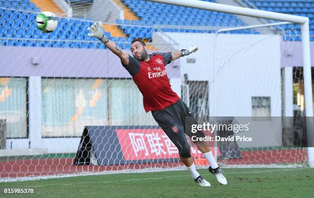 David Ospina of Arsenal during an Arsenal Training Session at Yuanshen Sports Centre Stadium on July 17, 2017 in Shanghai, China.
