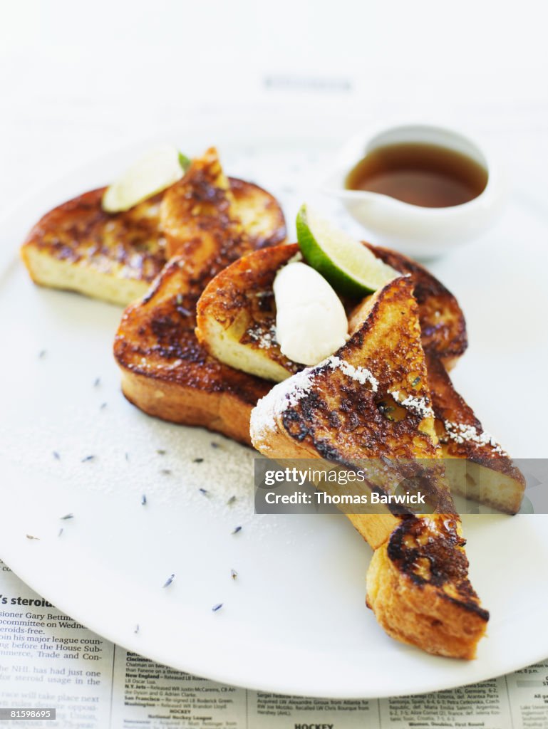 French toast with lavender, lime and butter