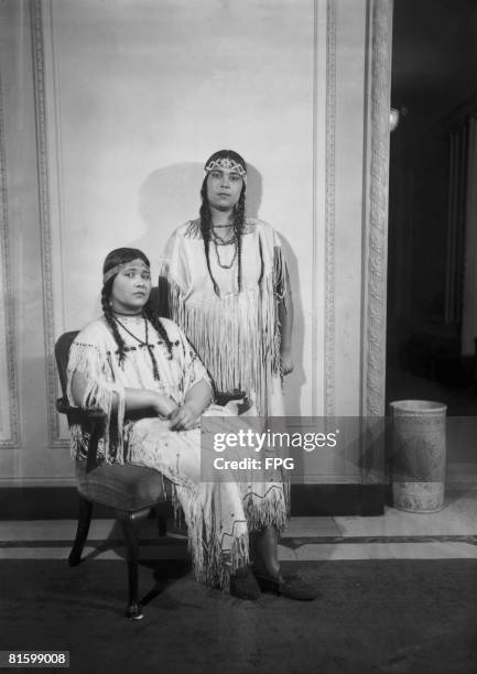 The teenage Adkins sisters of the Iroquois Nations, circa 1925.