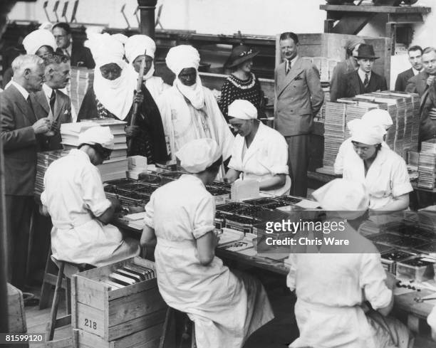 Social reformer and industrialist Benjamin Seebohm Rowntree , chairman of the Rowntrees chocolate firm, accompanies a Nigerian delegation, including...
