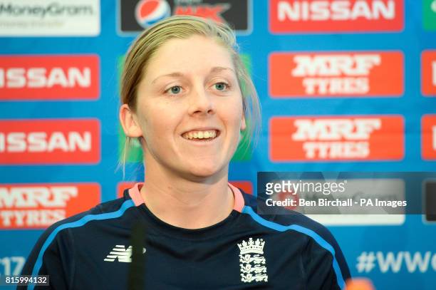 England cricket captain Heather Knight during a press conference at The County Ground, Bristol.