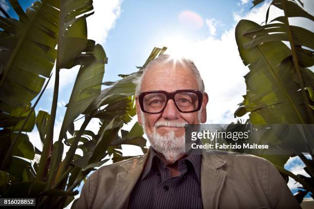 Film director George Romero is photographed on September 9, 2009 in Cannes, France.