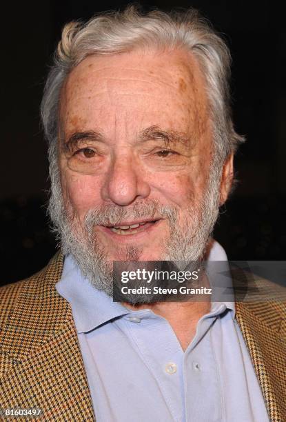 Composer Stephen Sondheim arrives at a special screening for DreamWorks Pictures' 'Sweeney Todd' at the Paramount Theater on December 5, 2007 in Los...