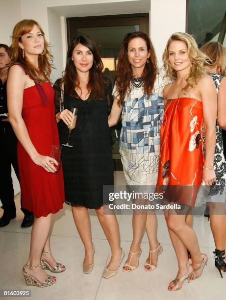 Actress Mandy Moore, Estee Stanley, Cristina Ehrlich and actress Jennifer Morrison attends the Nicola Maramotti Dinner on June 16, 2008 in Los...