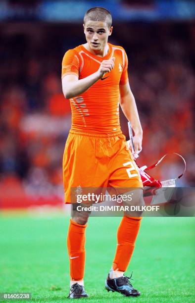 Dutch midfielder Ibrahim Afellay is pictured after the Euro 2008 Championships Group C football match Netherlands vs. Romania on June 17, 2008 at the...