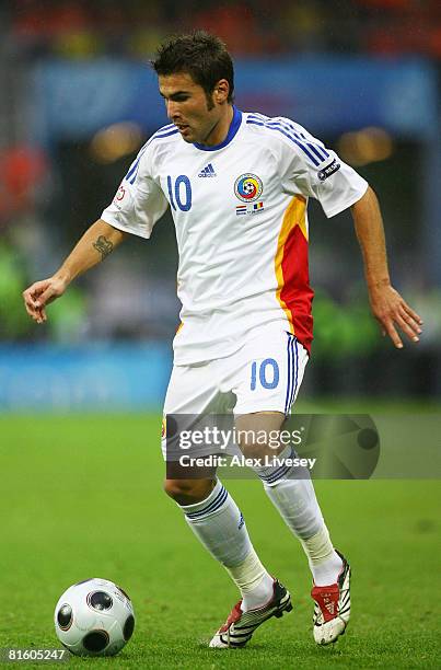 Romania's Adrian Mutu controls the ball during the UEFA EURO 2008 Group C match between Netherlands and Romania at Stade de Suisse Wankdorf on June...