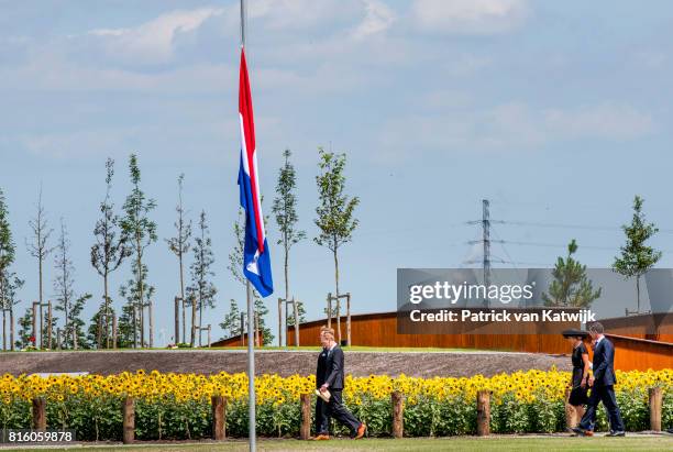 King Willem-Alexander of The Netherlands and Queen Maxima of The Netherlands attend the MH17 remembrance ceremony and the unveiling of the National...