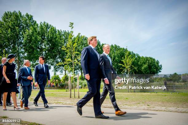 King Willem-Alexander of The Netherlands and Queen Maxima of The Netherlands attend the MH17 remembrance ceremony and the unveiling of the National...