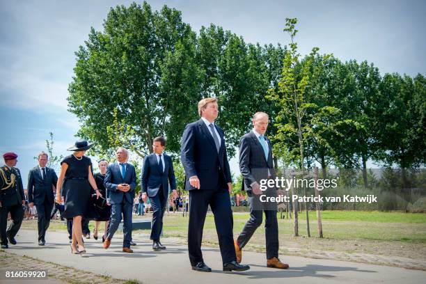 King Willem-Alexander of The Netherlands and Queen Maxima of The Netherlands attend the MH17 remembrance ceremony and the unveiling of the National...