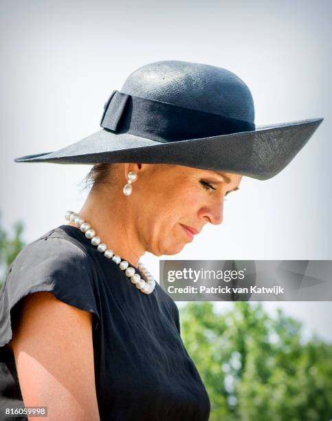 King Willem-Alexander of The Netherlands and Queen Maxima of The Netherlands attend the MH17 remembrance ceremony and the unveiling of the National...