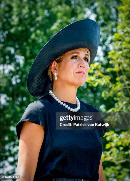 King Willem-Alexander of The Netherlands and Queen Maxima of The Netherlands attend the MH17 remembrance ceremony and the unveiling of the National...